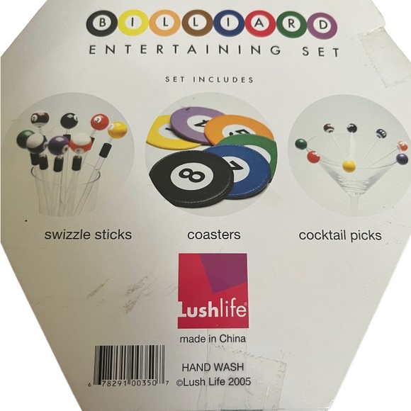 💚New in Box! Billiards 18pc Drink Set - Picture 3 of 4